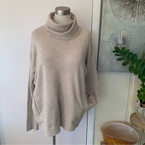 NWT $98  MK  beige rayon blend cowl neck sweater size XL